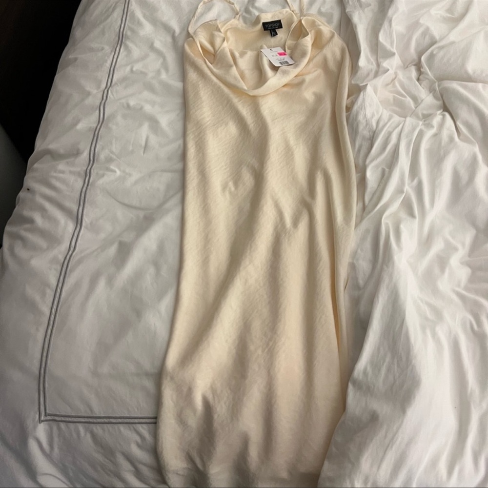cowl neck slip dress